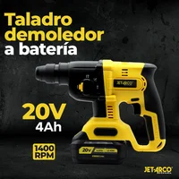 Taladro Rotomartillo SDS Plus Inalámbrico 20V 4Ah 1 Pulgada 1400 RPM Jet-arco Ref. Ja20deta