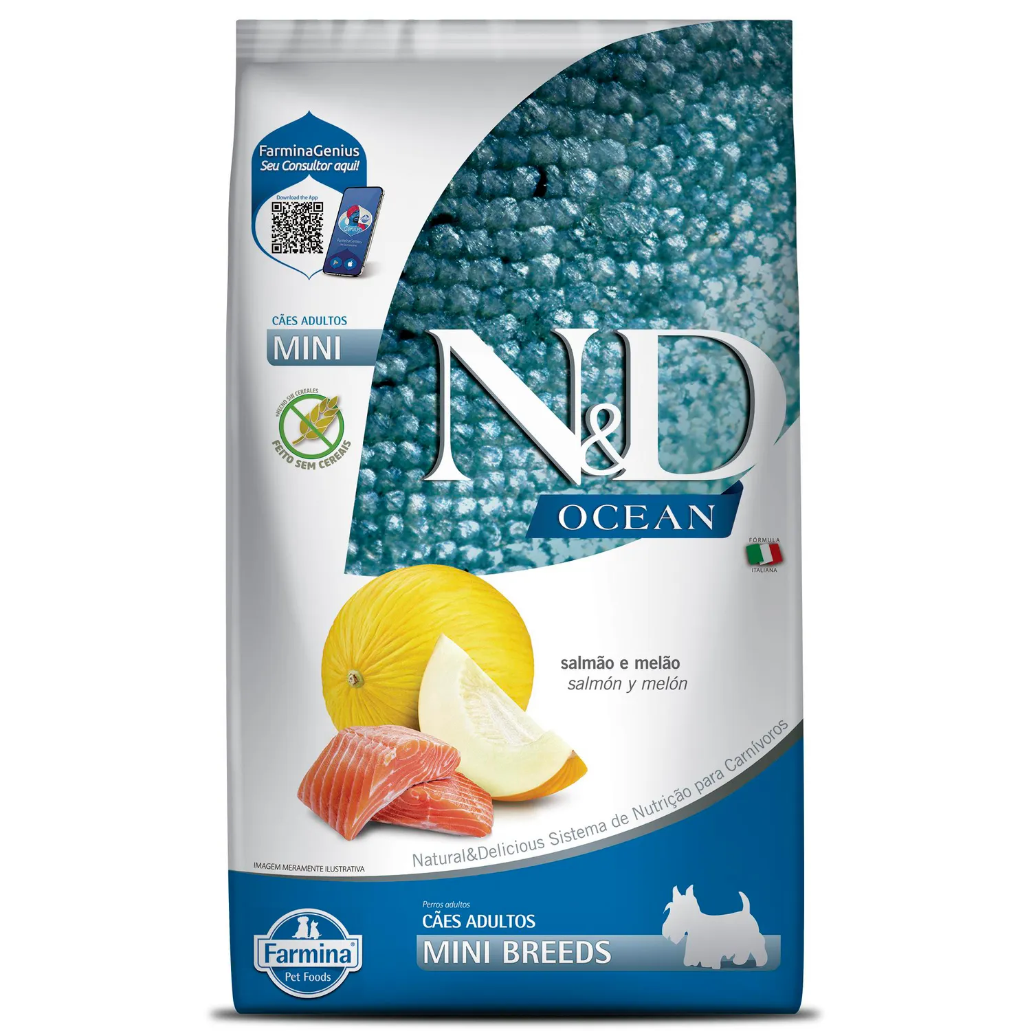 Comida Seca Para Perro N&D Ocean Canine Adult Mini Salmao 2.5kg