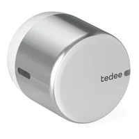 Tedee Go2 Cerradura Inteligente para Sobreponer en Llave de Cilindros Doble Embrague Puertas Blindadas y Multipuntos Acceso Bluetooth con Aplicación Plata