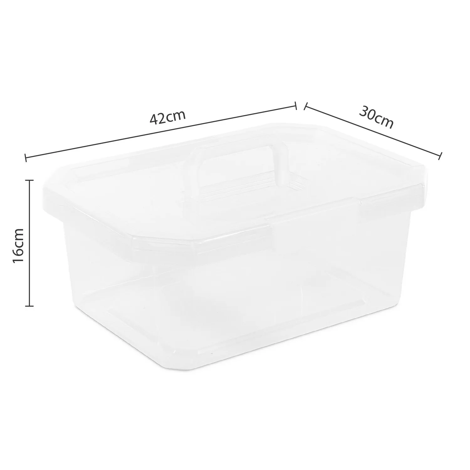 Caja Organizadora Plástica Estrabox con Manija 11 litros 42x16x30 cm Transparente Estra