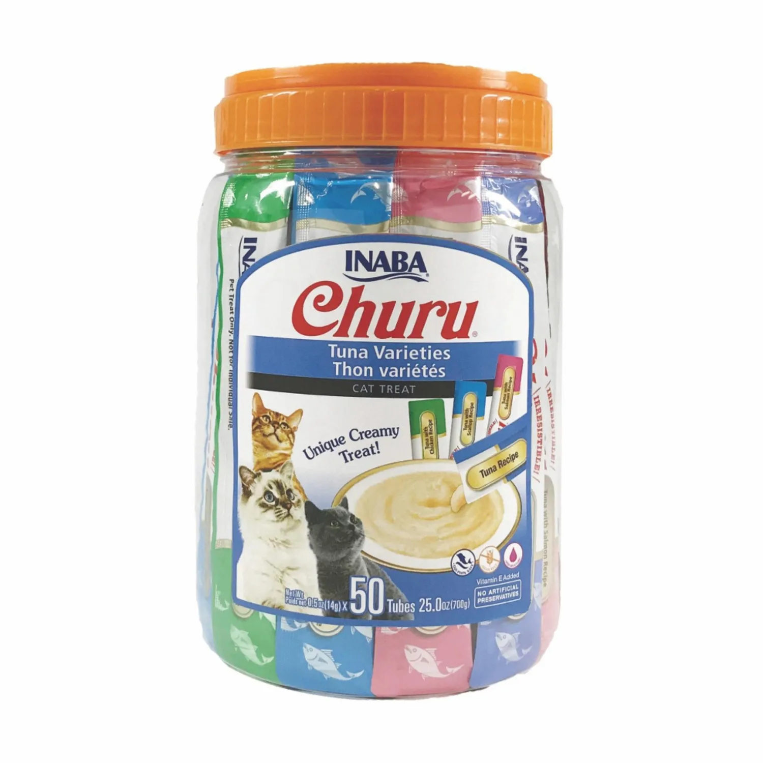 Snack cremoso para gato churu surtido de atún bombonera 50 unidades 14gr