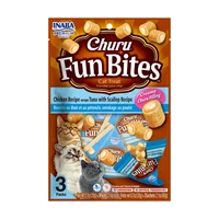 Snack para gato churu fun bites pollo con atún y vieira 3 unidades 20gr