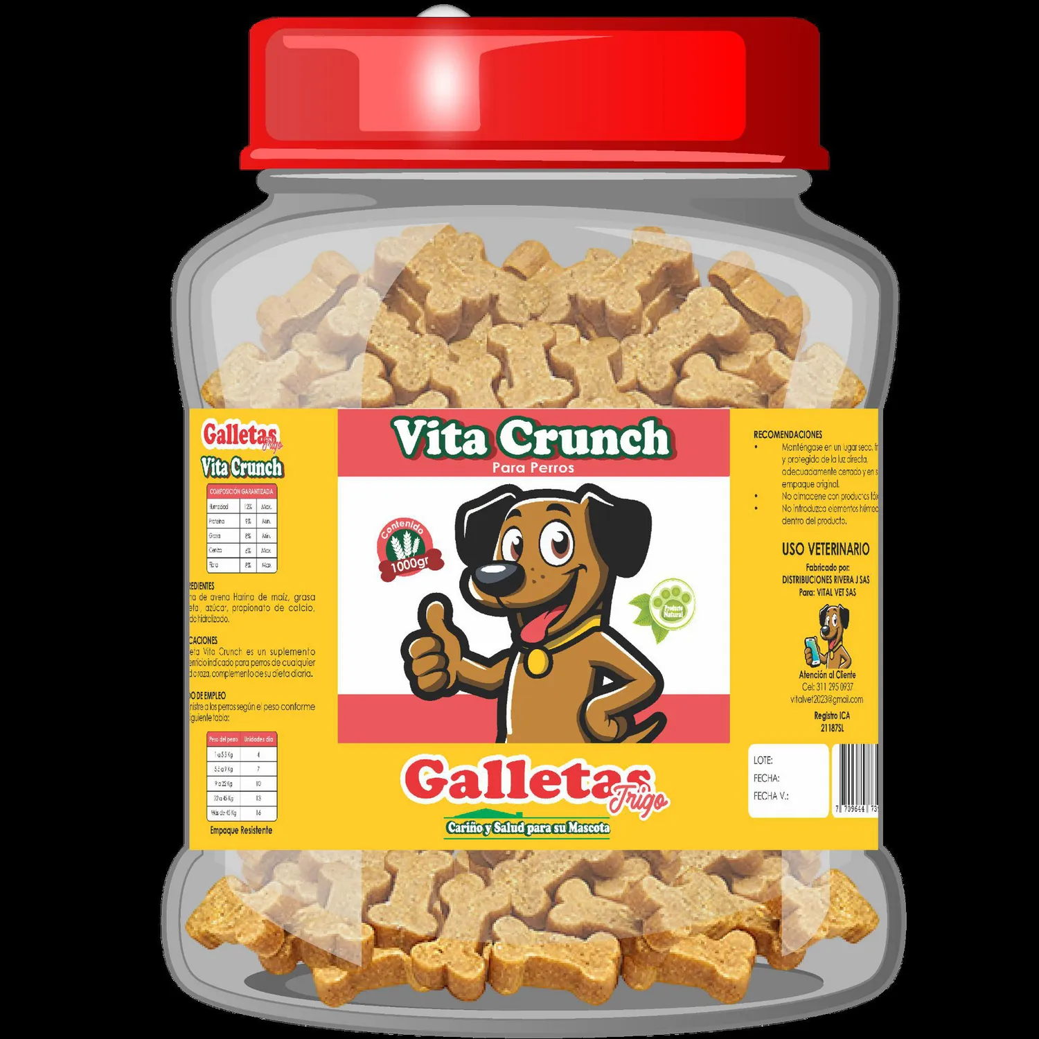 Galleta artesanal bombonera de trigo 1000gr