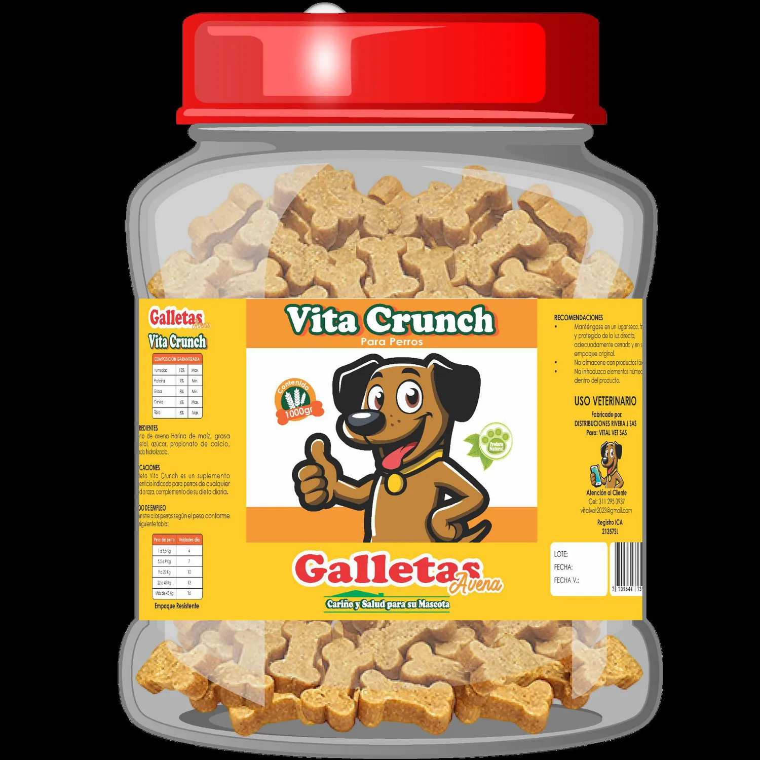 Galleta artesanal bombonera de avena 1000gr