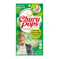 Snack cremoso para gato churu pops atún con pollo 4 unidades 15gr