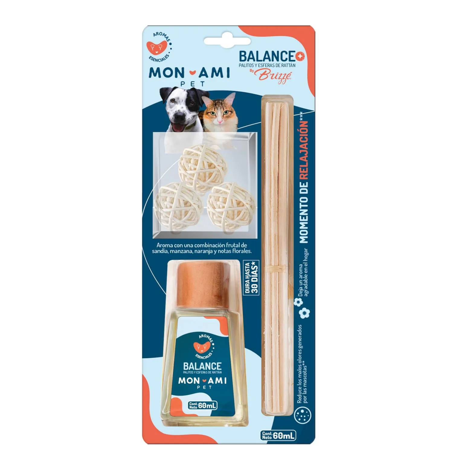 Ambientador varitas de Rattán Mon Ami Balance+ X60ml