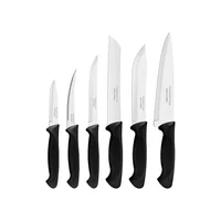 Cuchillos Tramontina Usual En Acero Inoxidable y Polipropileno Negro 6 Pzas