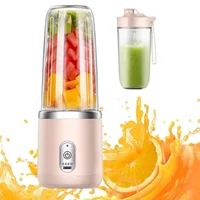 Mini Licuadora Pórtatil Doble Vaso 400ml Rosada