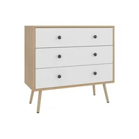 Cajonera Vetta Madera 75.2x80.2x35 cm Natural/Blanco