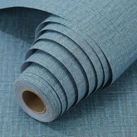 Papel Tapiz LOVADA Textura Tela Azul Autoadhesivo Decorativo Impermeable