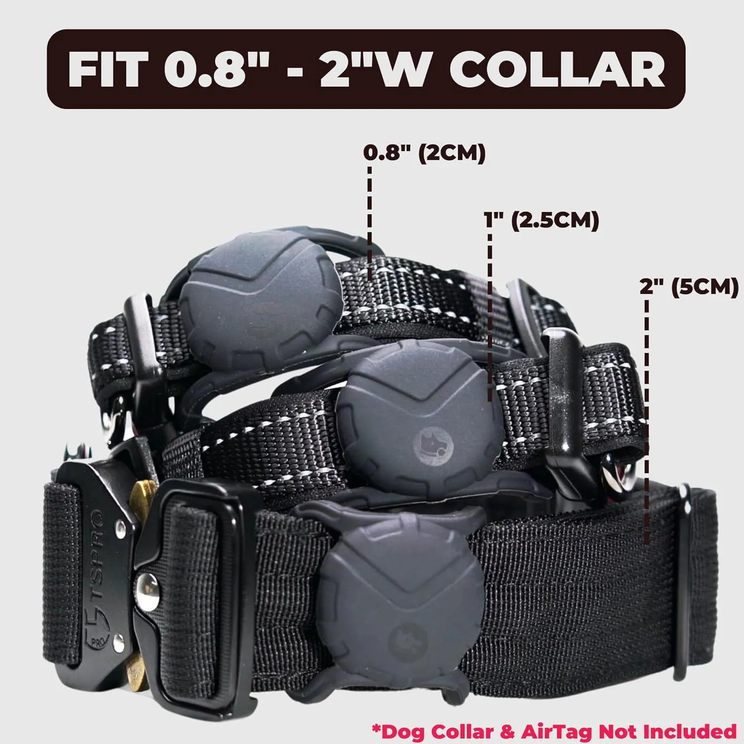 Soporte Para Airtag De Mascota En Goma Lavable Para Collar De Hasta 5 Cm Fossa 3