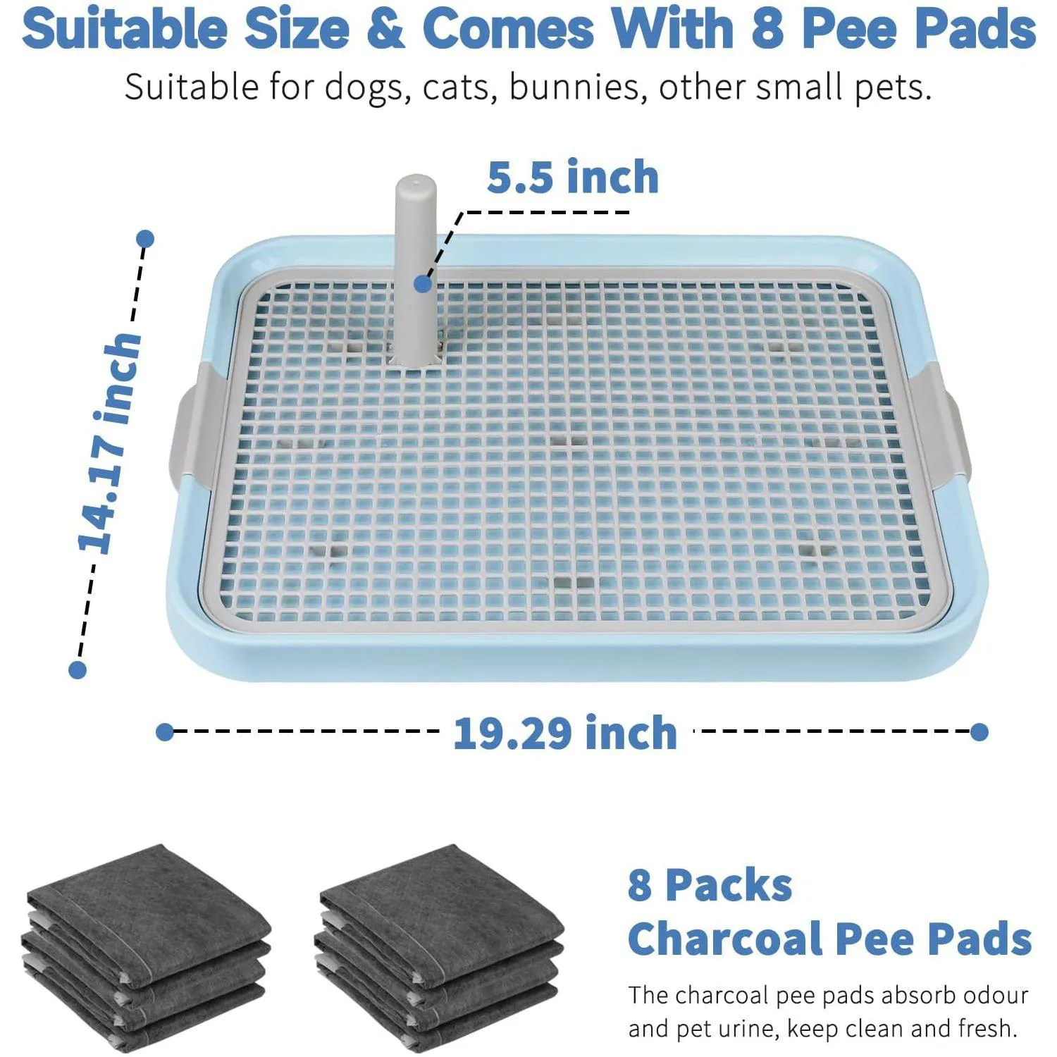 Bandeja Para Orinal De Perros CUHIOY Con Rejilla Y Almohadillas Absorbentes 6