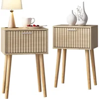 Mesa de Noche LAATOOREE Diseño Moderno con Almacenamiento Elegante