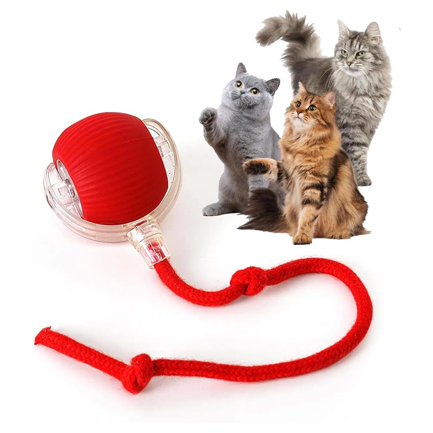 Pelota Inteligente para Gatos con Movimiento Automático y Textura Ondulada