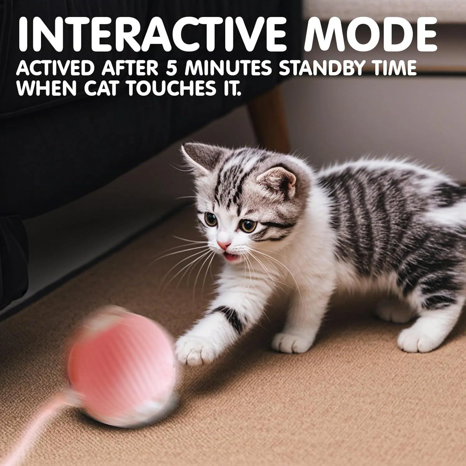 Pelota Inteligente para Gatos con Movimiento Automático y Textura Ondulada 5
