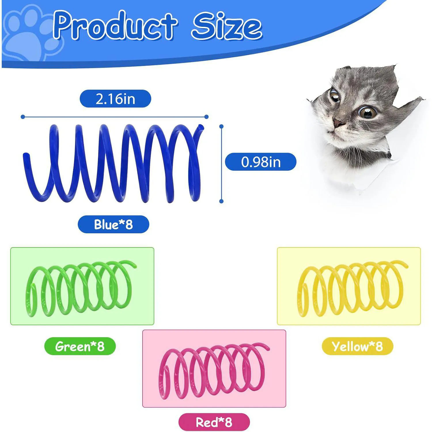 Juguetes de Resorte para Gatos con Colores Brillantes y Alta Elasticidad