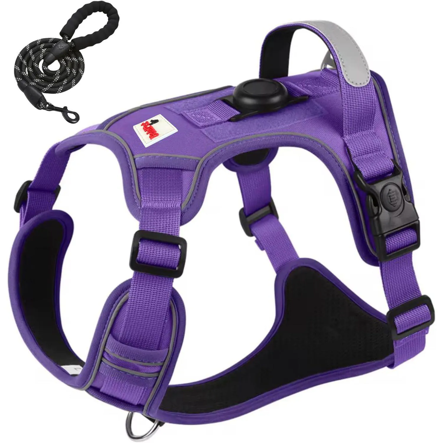 Arnés Púrpura Para Perro Pequeño Con Soporte Para Apple Airtag Y Correa Reflectante