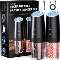 Juego De Molinillos Eléctricos MealHelper Recargables Con Luz LED Y Ajuste De Grosor