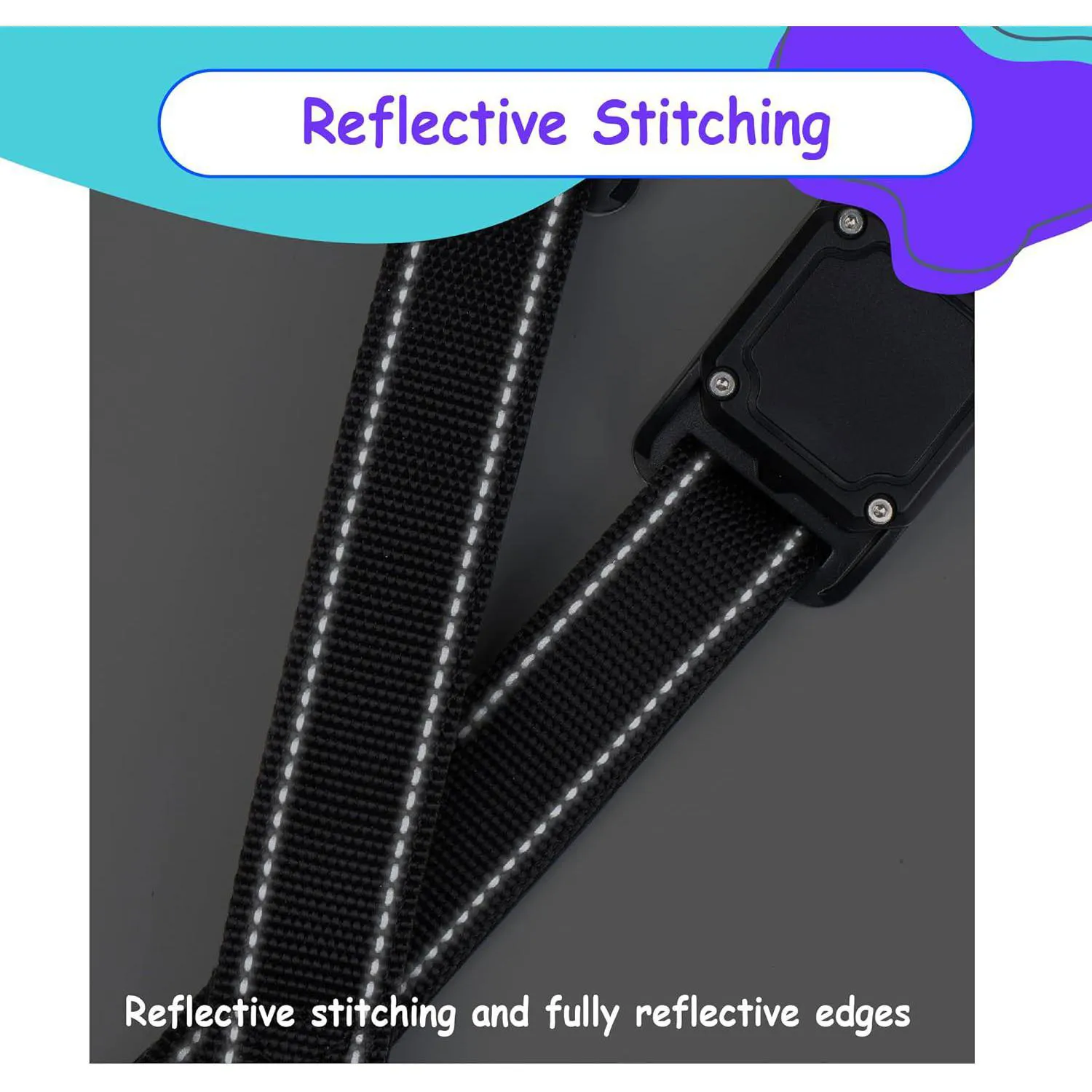 Collar Negro Para Perro Impermeable Reflectante Con Soporte Para Apple Airtag Petsplicity 3