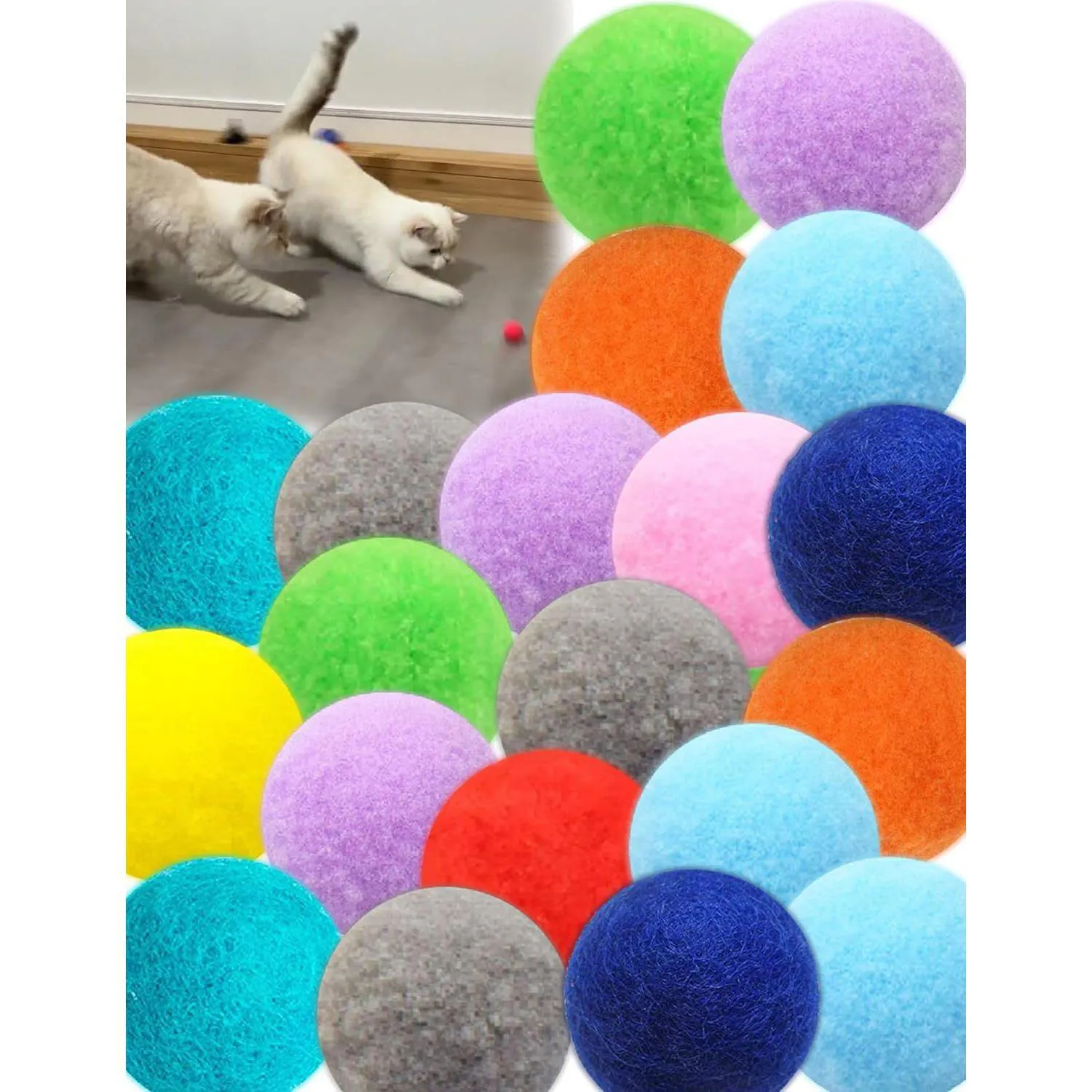 Pelotas Interactivas para Gatos con Textura Suave y Colores Vibrantes