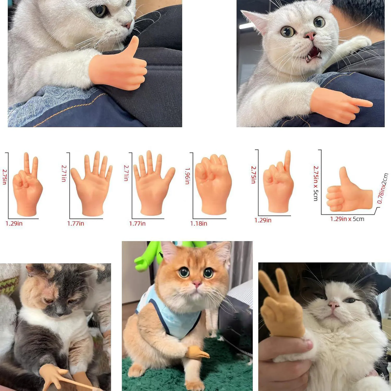 Manos Elásticas para Gatos con Diseño Divertido y Material Suave 4