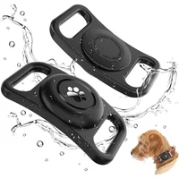 Correa Para Airtag De Mascota En Silicona Impermeable Negra Paquete Por 2 Tieuwant