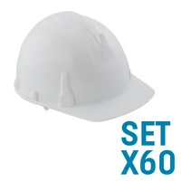 Casco Industrial Cremallera Blanco Set X 60 Unidades