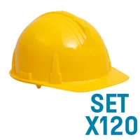 Casco Industrial Cremallera Amarillo Set X 120 Unidades