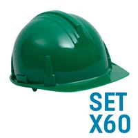 Casco Industrial Cremallera Verde Set X 60 Unidades