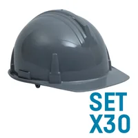 Casco Industrial Cremallera Gris Set X 30 Unidades