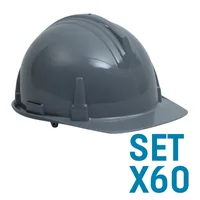 Casco Industrial Cremallera Gris Set X 60 Unidades