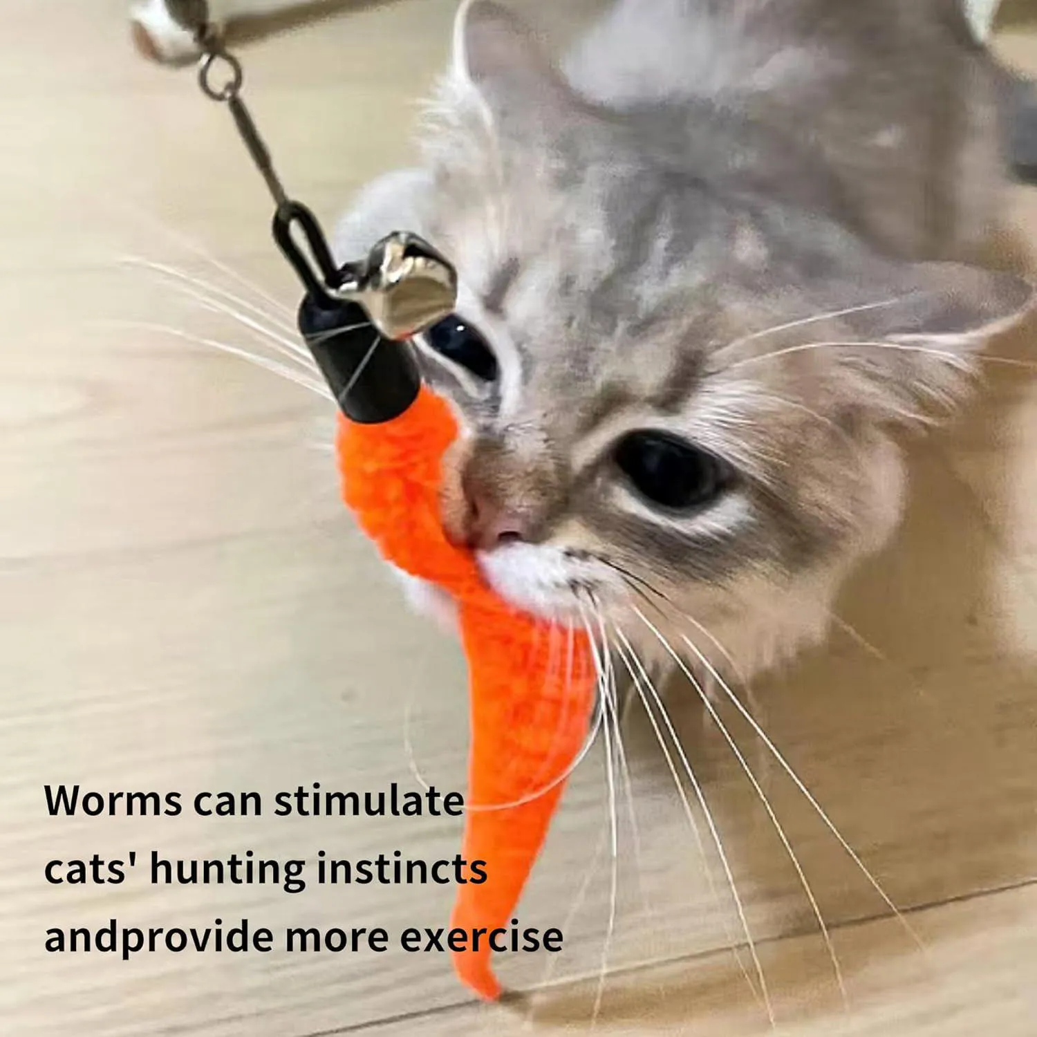 Set de Repuestos para Varita de Gato con Gusanos Coloridos y Cuerda Interactiva 5