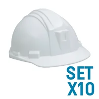 Casco Driller Minero Tafilete Rachet Blanco Set X 10 Unidades