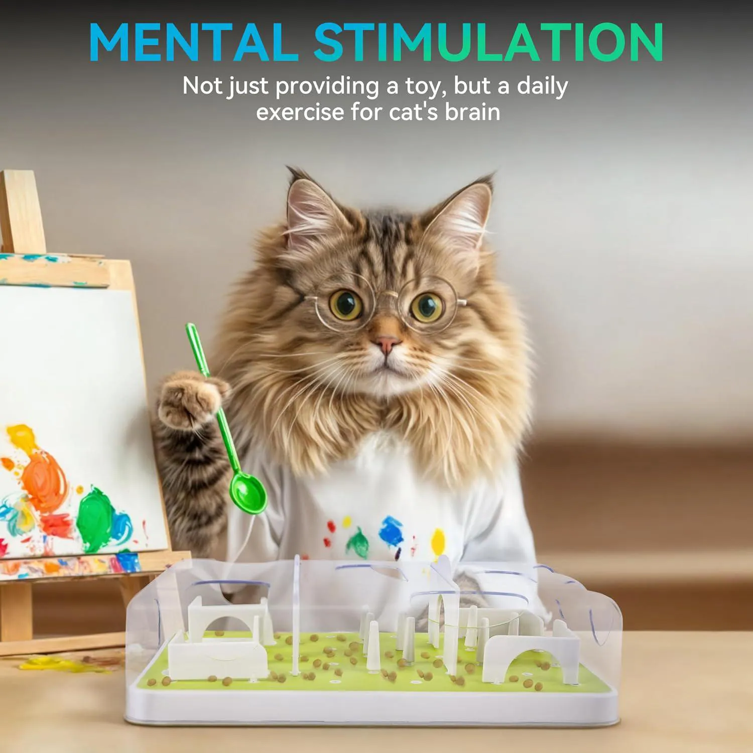 Comedero Interactivo para Gatos con Laberinto de Alimento y Estimulación Mental 3