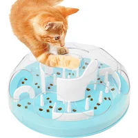 Comedero Interactivo para Gato con Rompecabezas de Tres Niveles Ajustables
