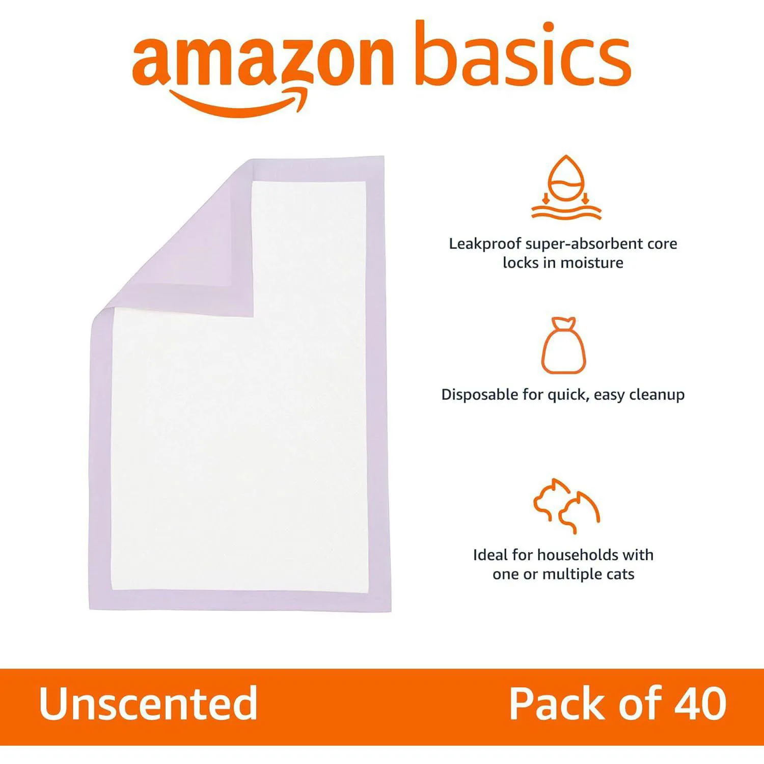 Tapetes Absorbentes Para Caja De Arena De Gato Amazon Basics Paquete De 40