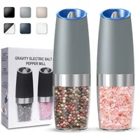 Juego De Molinillo Eléctrico De Sal Y Pimienta Con Luz LED Y Ajuste De Grosor