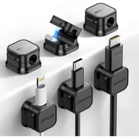 Clips Magnéticos Para Cables Paquete De 6 Con Adhesivo Firme Y Rotación JOYROOM