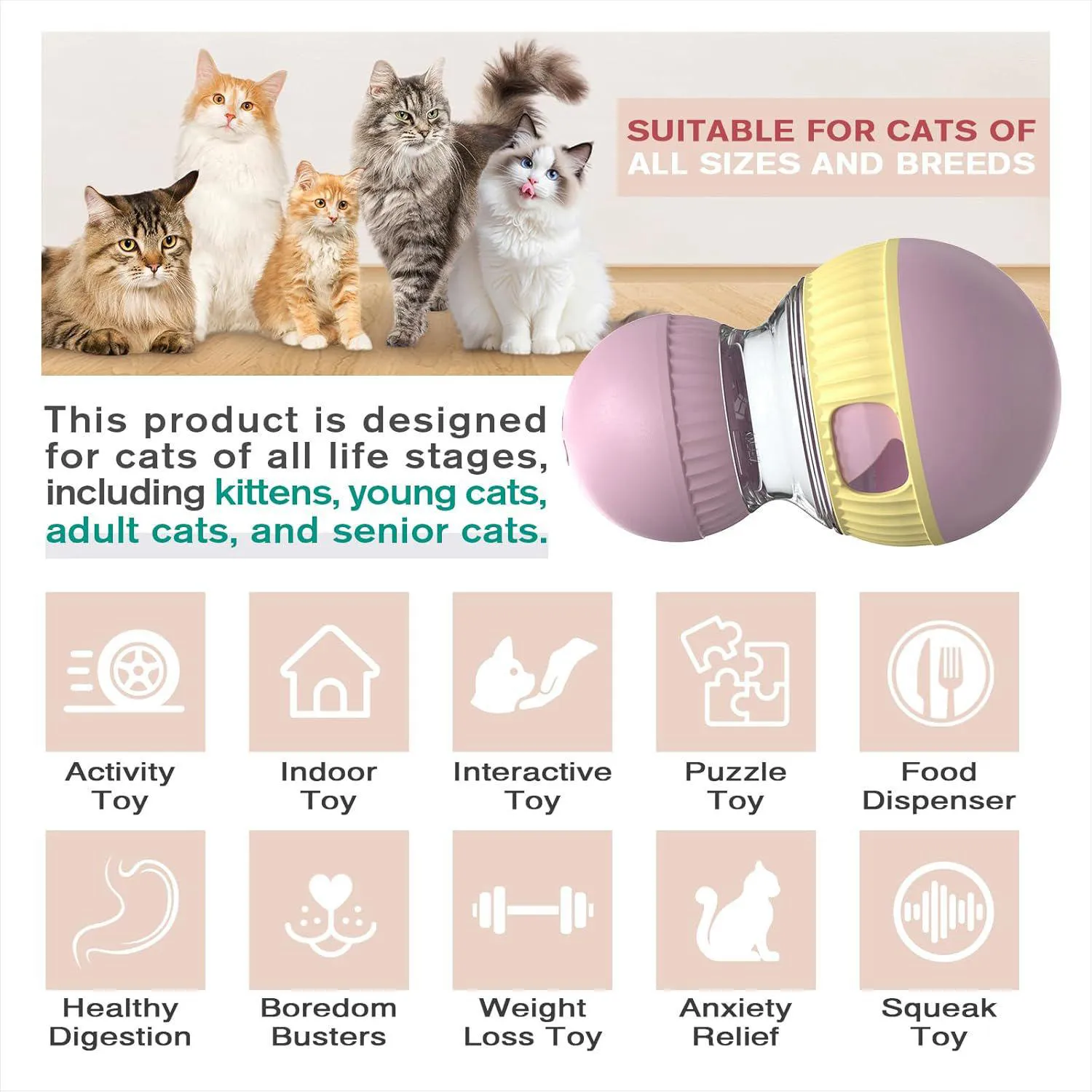 Juguete Dispensador de Premios para Gato con Sonido Interactivo