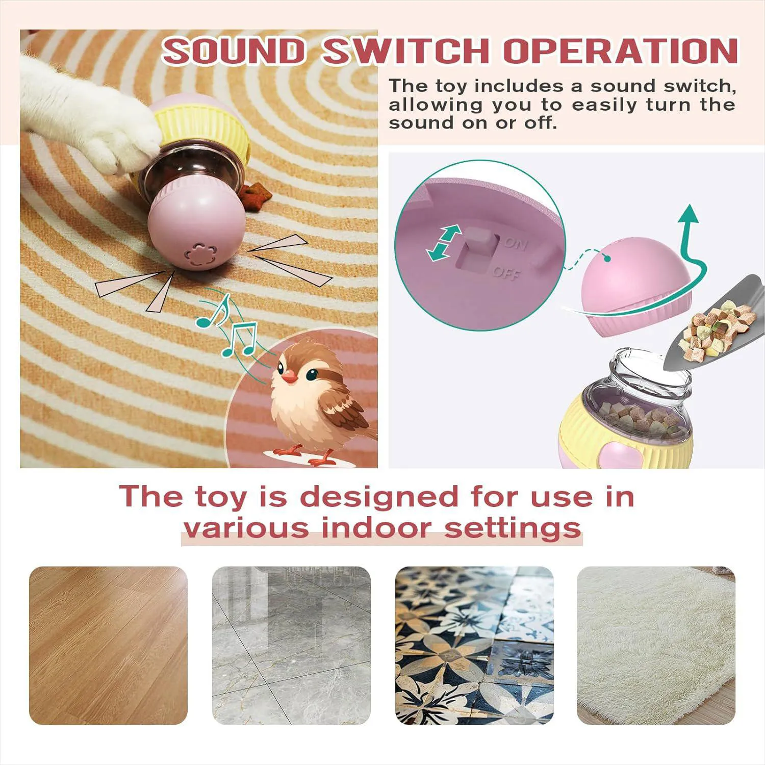 Juguete Dispensador de Premios para Gato con Sonido Interactivo 5