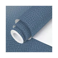 Vinilo Autoadhesivo Azul Texturizado Estilo Tela Moderna Impermeable