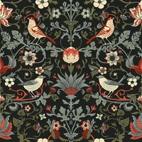 Vinilo Autoadhesivo Floral Vintage con Pájaros Diseño Artístico para Decoración