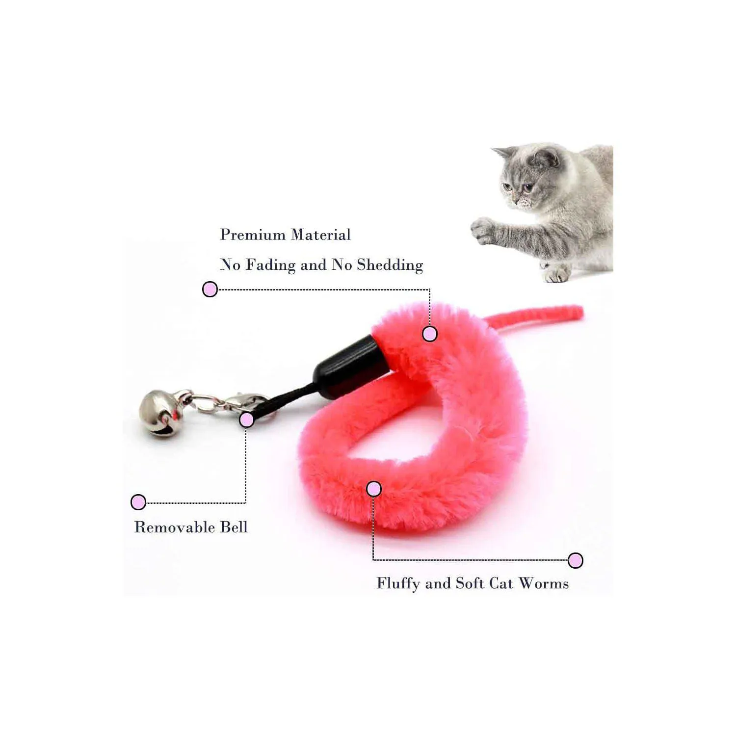 Repuestos Coloridos para Varita de Gato con Diseño Seguro y Divertido
