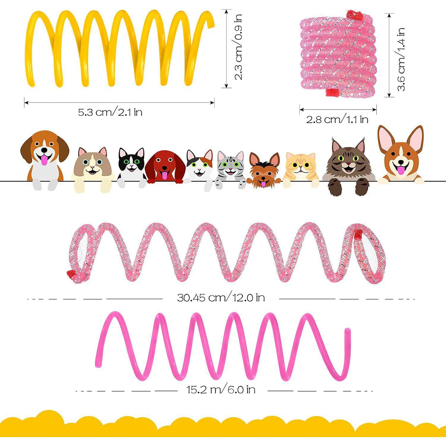 Resortes Interactivos para Gato en Colores Vibrantes y Diseño Resistente