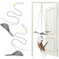 Juguetes Colgantes para Gato con Ratón y Cuerda Elástica para Ejercicio Activo