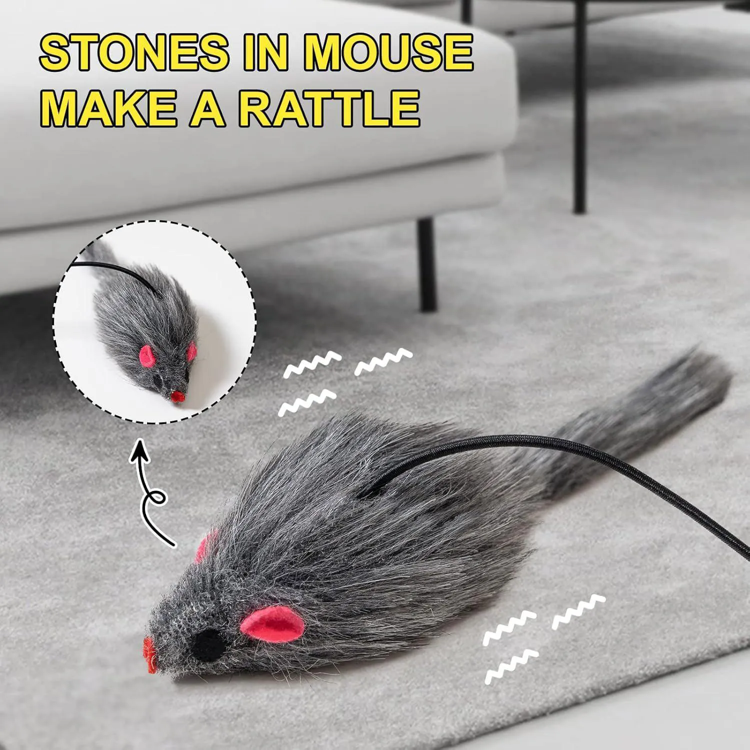 Juguetes Colgantes para Gato con Ratón y Cuerda Elástica para Ejercicio Activo 7