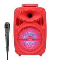 Bocina Bluetooth 8 Parlante Recargable Luces LED USB FM SD