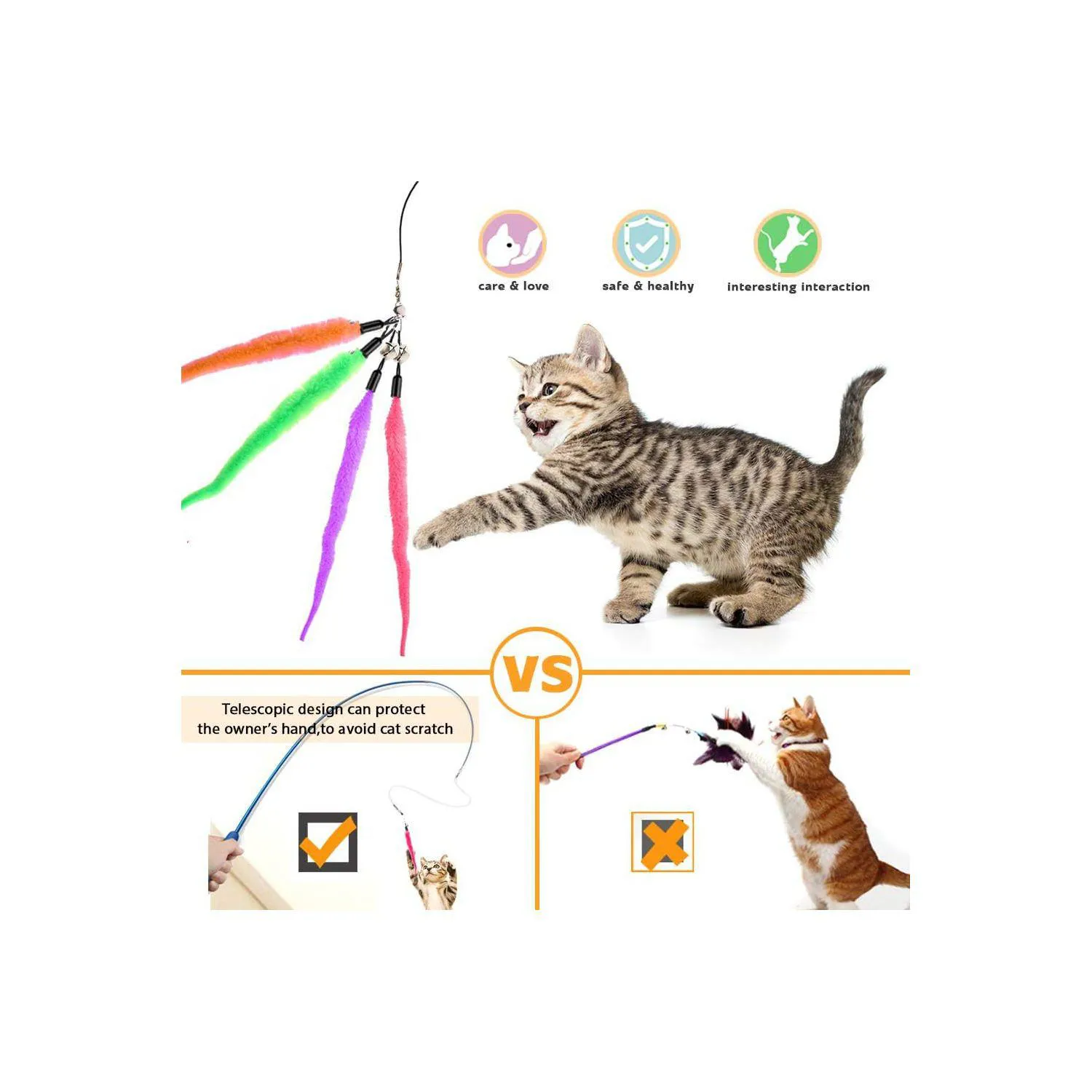 Varita Retráctil para Gato con Mango Ergonómico y Diseño Extensible 7