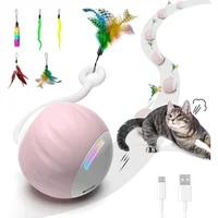 Pelota Inteligente para Gato con Luz LED y Cola Interactiva Recargable