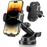 Soporte de Teléfono para Automóvil con Ventosa Reforzada y Ajuste Total